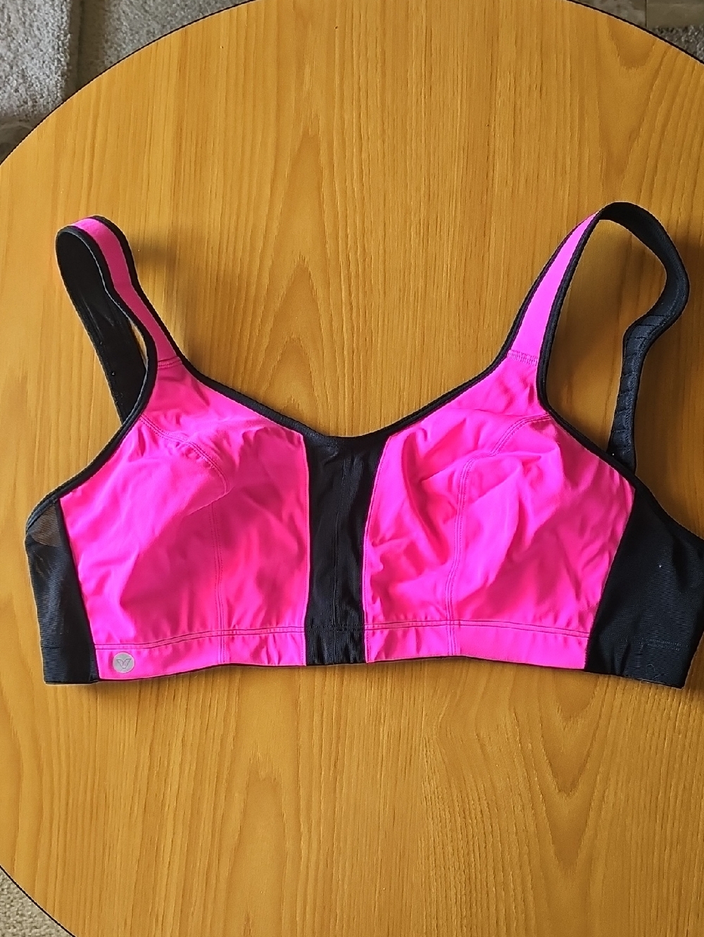 Livi Active Neon Pink and Black Supportive Sports Bra
